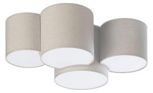 TK-LIGHTING Přisazené stropní textilní osvětlení MONA, 4xE27, 60W, kulaté, béžové 6592