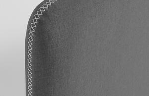 Grafitově šedá látková dvoulůžková postel Kave Home Dyla 150 x 190 cm