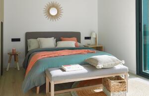 Šedá látková dvoulůžková postel Kave Home Dyla 150 x 190 cm