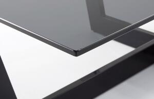 Kouřově šedý skleněný konferenční stolek Kave Home Plam 120 x 70 cm