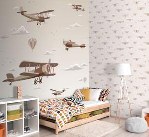 Dětská vliesová obrazová tapeta na zeď, letadla, 152-1, 200 x 275 cm, Sambori, ICH Wallcoverings