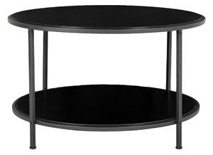 House Nordic Konferenční stolek Vita (Kulatý konferenční stolek s černým rámem a černou deskou\nø80x45 cm)