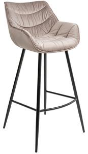 Moebel Living Béžová sametová barová židle Grec 74 cm