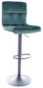 Barová židle C105 VELVET černý rám / zelená BLUVEL 78