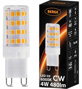LED žárovka - G9 - 4W - 470Lm - PVC - studená bílá BERGE