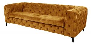 Pohovka MODERN BAROCCO 235 CM tmavě žlutá samet
