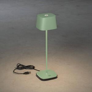 LED stolní lampa Capri venkovní, zeleno-šedá