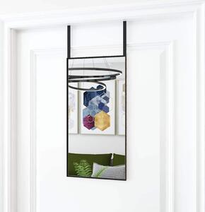 Zrcadlo na dveře černé 30 x 60 cm sklo a hliník 327403