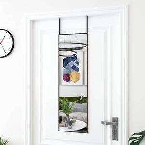 Zrcadlo na dveře černé 30 x 100 cm sklo a hliník 327405