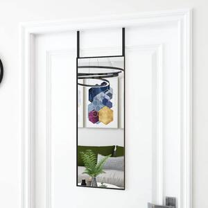 Zrcadlo na dveře černé 30 x 80 cm sklo a hliník 327404