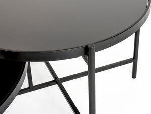 White Label Černý skleněný konferenční stolek WLL LI 122 x 82 cm
