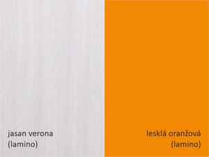 JUREK Šatní skříň - NEMO 1, jasan verona/oranžová