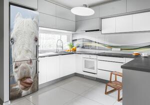 Foto nálepka na ledničku Šílený bílý kůň FridgeStick-70x190-f-80296116