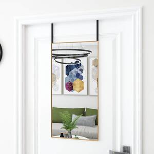 Zrcadlo na dveře zlaté 40 x 80 cm sklo a hliník 327416