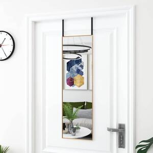 Zrcadlo na dveře zlaté 30 x 100 cm sklo a hliník 327414