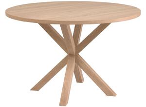 Dubový jídelní stůl Kave Home Argo 120 cm s přírodní kovovou podnoží