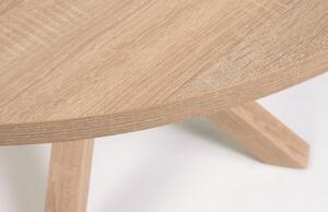 Dubový jídelní stůl Kave Home Argo 120 cm s přírodní kovovou podnoží