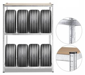 FISTAR Regál na pneumatiky 1800x1200x400 mm kovový zinkovaný 3-policový, nosnost 525 kg
