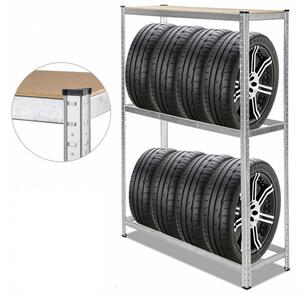 FISTAR Regál na pneumatiky 1800x1200x400 mm kovový zinkovaný 3-policový, nosnost 525 kg
