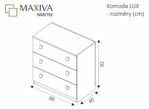 MARIDEX Komoda - LUX, bílá / lesklá fialová