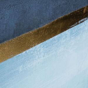 Modro zlatý abstraktní obraz Kave Home Wrigley 90 x 60 cm