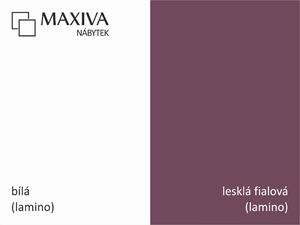 MARIDEX Noční stolek - LUX, bílá/lesklá fialová