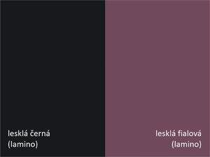 MARIDEX SKŘÍNĚ Šatní skříň - LUX 8, matná bílá/lesklá fialová a černá