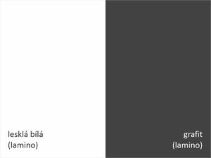 MARIDEX SKŘÍNĚ Šatní skříň - LUX 19, matná bílá/lesklá bílá a grafit