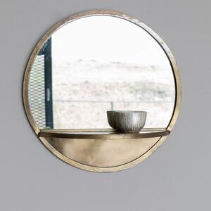 White Label Mosazné kovové závěsné zrcadlo WLL Feyza 41 cm
