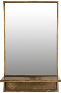 White Label Mosazné kovové závěsné zrcadlo WLL Feyza 37x61 cm