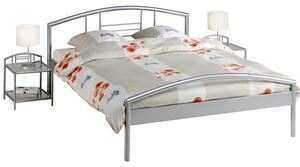 Kovová postel 140×200 PARIS 3022, stříbrná