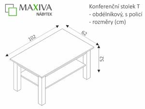 MARIDEX Konferenční stolek - MT31, švestka