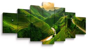 Obraz - Rýžové terasy Mu Cang Chai (210x100 cm)
