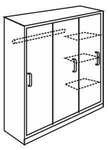 Skříň s posuvnými dveřmi 3323 - lamino buk, bílá