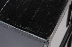 White Label Černá dřevěná vitrína WLL Ferre 133x76 cm