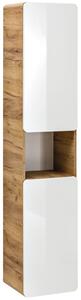 Koupelnová sestava - ARUBA white, 60 cm, sestava č. 10, dub craft/lesklá bílá