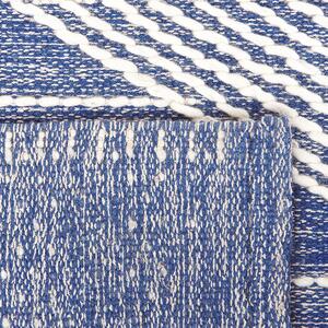 Vlněný koberec 80 x 150 cm světle béžový/modrý DATCA