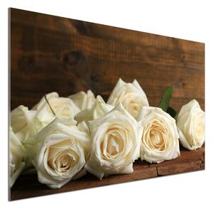 Dekorační panel sklo Bílé růže pl-pksh-100x70-f-65934277