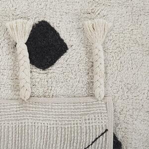 Bavlněný koberec 140 x 200 cm bílý/černý KHEMISSET