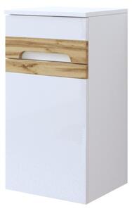 Koupelnová sestava - GALAXY white, 80 cm, sestava č. 2, bílá/lesklá bílá/dub votan