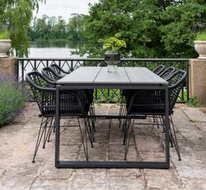 Nordic Living Tmavě šedý plastový zahradní stůl Devon 220 x 100 cm