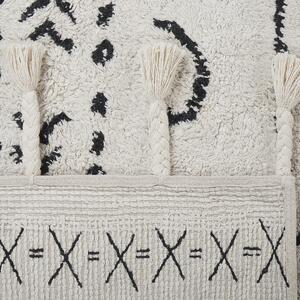 Bavlněný koberec 160 x 230 cm bílý/černý KHOURIBGA