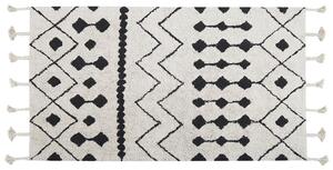 Bavlněný koberec 80 x 150 cm bílý/černý KHEMISSET