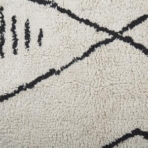 Bavlněný koberec 80 x 150 cm bílý/černý KEBIR