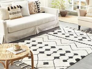 Bavlněný koberec 160 x 230 cm bílý/černý KHEMISSET