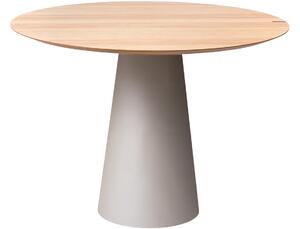 Dubový jídelní stůl Marco Barotti 110 cm s matnou stříbrnou podnoží