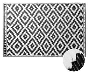 COLOUR CLASH Vnitřní a venkovní koberec kosočtverce 180 x 120 cm - černá/bílá