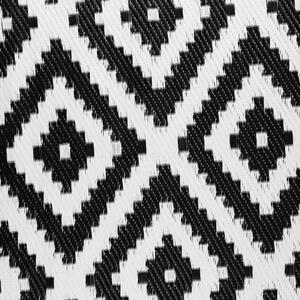 COLOUR CLASH Venkovní koberec kosočtverce 180 x 120 cm - černá/bílá