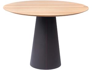 Dubový jídelní stůl Marco Barotti 110 cm s koženou podnoží