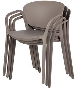 Hoorns Šedá plastová jídelní židle Benot